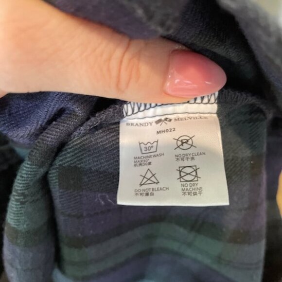 Brandy Melville Tartan Mini Skirt - Navy and Violet - Picture 3 of 4